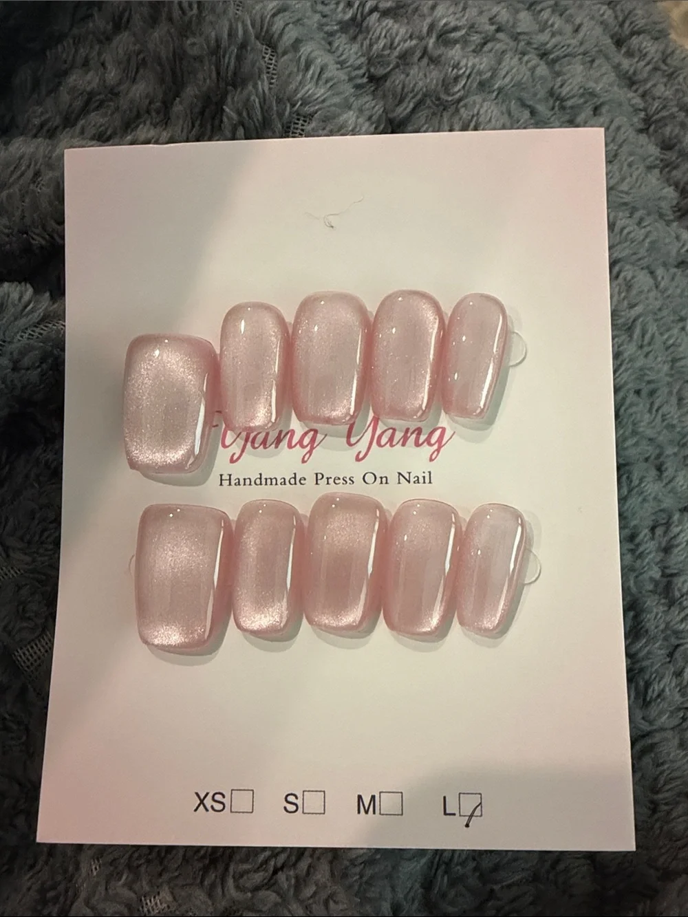 Handmade Press On Nails - Soft Pink Cateye